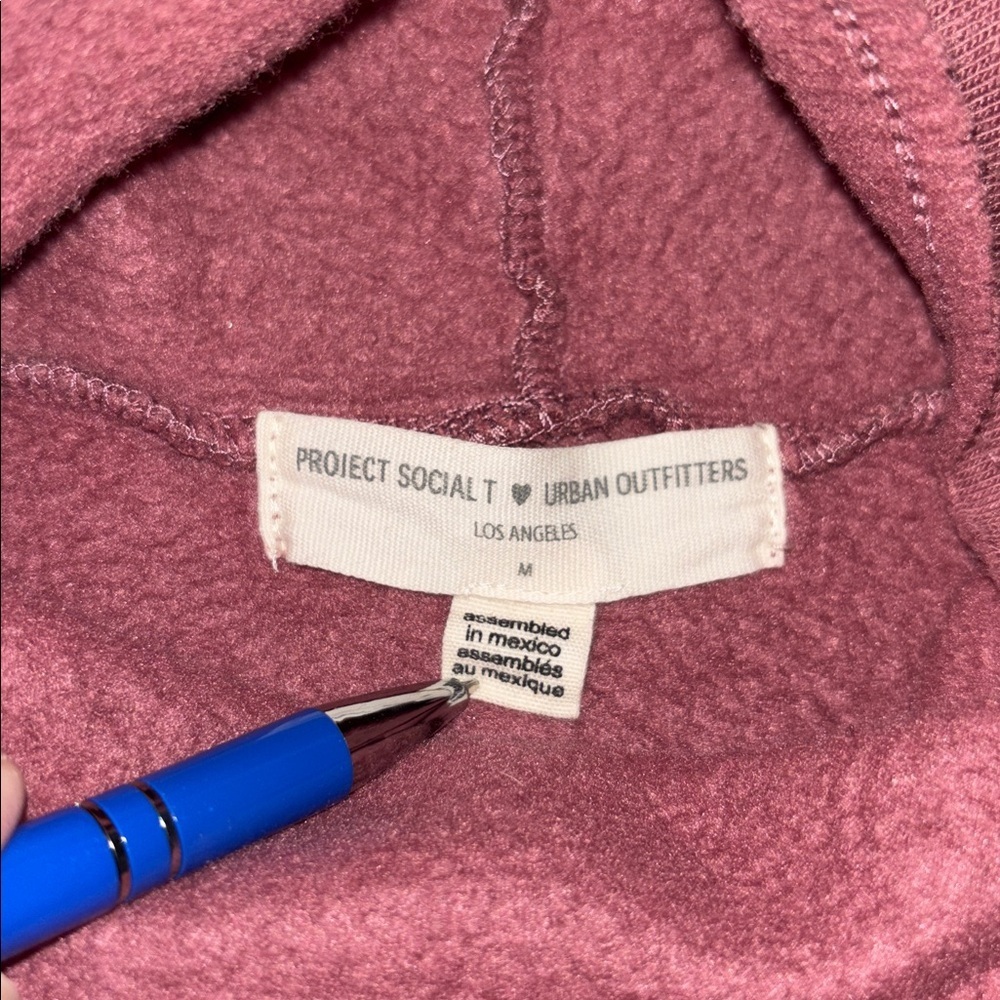 Project Social T Urban Outfitters UO Cropped Hoodie Sweatshirt Size SmallM - Picture 5 of 8